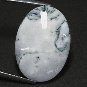 17.56캐럿 천연 멀티컬러 덴드리틱 아게이트, 타원형 컷, 25×18 mm, 불투명체