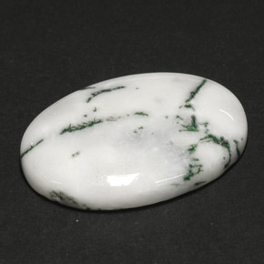 17.84캐럿 천연 멀티컬러 덴드리틱 아게이트, 타원형 컷, 25.1×18.1 mm, 불투명체
