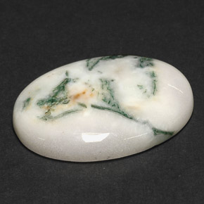 17.43캐럿 천연 다색 수지상 마노, 타원형 컷, 불투명체