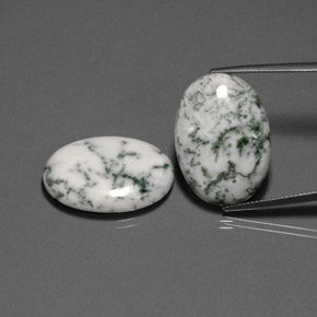 캐럿 천연 다색 수지상 마노 보석, 타원형 컷, 불투명체