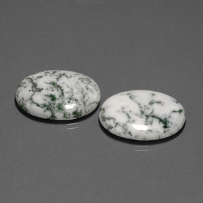 캐럿 천연 다색 수지상 마노 보석, 타원형 컷, 불투명체