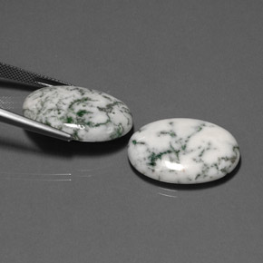 캐럿 천연 다색 수지상 마노 보석, 타원형 컷, 불투명체