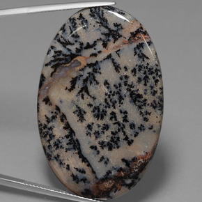 52.67캐럿 천연 멀티컬러 덴드리틱 아게이트, 타원형 컷, 44.3×29.4 mm, 불투명체