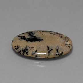 21.34캐럿 천연 다색 수지상 마노, 타원형 컷, 불투명체