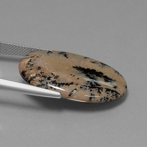 21.34캐럿 천연 다색 수지상 마노, 타원형 컷, 불투명체