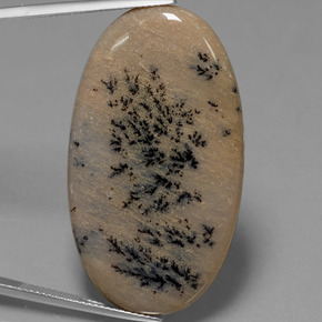 44.37캐럿 천연 멀티컬러 덴드리틱 아게이트, 타원형 컷, 41.9×23.7 mm, 불투명체
