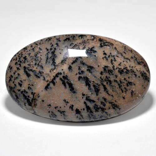 83.45캐럿 천연 멀티컬러 덴드리틱 아게이트, 타원형 컷, 46.5×29.3 mm, 불투명체