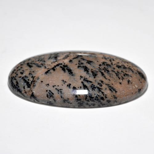 83.45캐럿 천연 멀티컬러 덴드리틱 아게이트, 타원형 컷, 46.5×29.3 mm, 불투명체