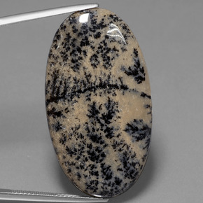 36.58캐럿 천연 멀티컬러 덴드리틱 아게이트, 타원형 컷, 39×21.7 mm, 불투명체
