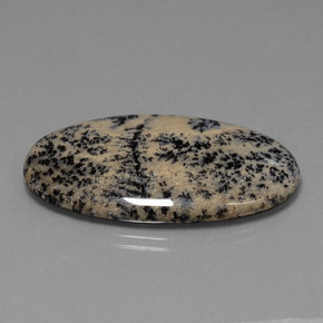 36.58캐럿 천연 멀티컬러 덴드리틱 아게이트, 타원형 컷, 39×21.7 mm, 불투명체