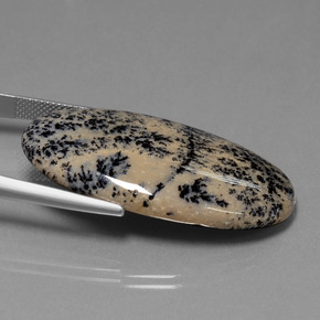 36.58캐럿 천연 멀티컬러 덴드리틱 아게이트, 타원형 컷, 39×21.7 mm, 불투명체