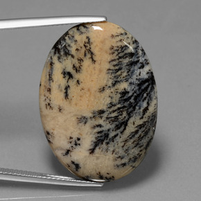 23.90캐럿 천연 멀티컬러 덴드리틱 아게이트, 타원형 컷, 30×21.8 mm, 불투명체
