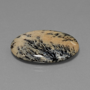 23.90캐럿 천연 멀티컬러 덴드리틱 아게이트, 타원형 컷, 30×21.8 mm, 불투명체