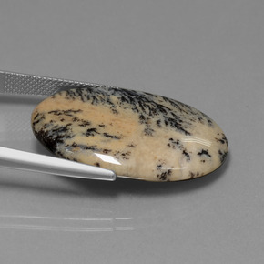 23.90캐럿 천연 멀티컬러 덴드리틱 아게이트, 타원형 컷, 30×21.8 mm, 불투명체