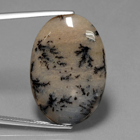 26.13캐럿 천연 멀티컬러 덴드리틱 아게이트, 타원형 컷, 30×20.5 mm, 불투명체