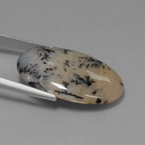 26.13캐럿 천연 멀티컬러 덴드리틱 아게이트, 타원형 컷, 30×20.5 mm, 불투명체