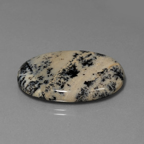 36.51캐럿 천연 멀티컬러 덴드리틱 아게이트, 타원형 컷, 33.2×23.4 mm, 불투명체