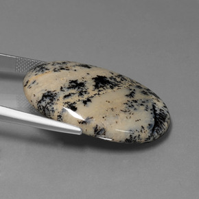 36.51캐럿 천연 멀티컬러 덴드리틱 아게이트, 타원형 컷, 33.2×23.4 mm, 불투명체