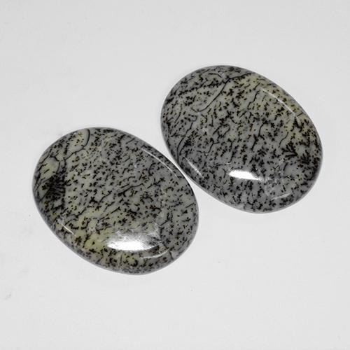 41.67캐럿 천연 멀티컬러 덴드리틱 아게이트 보석, 타원형 컷, 30.1×23 mm, 불투명체