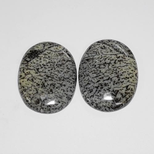 41.67캐럿 천연 멀티컬러 덴드리틱 아게이트 보석, 타원형 컷, 30.1×23 mm, 불투명체