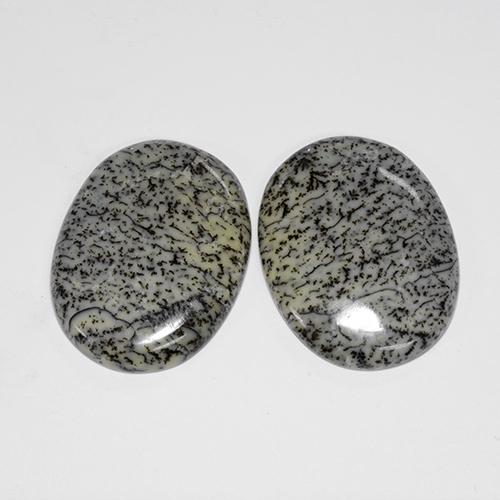 41.67캐럿 천연 멀티컬러 덴드리틱 아게이트 보석, 타원형 컷, 30.1×23 mm, 불투명체