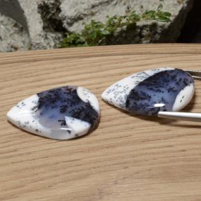 캐럿 천연 멀티컬러 덴드리틱 아게이트 보석, 배 모양, 26.7×21 mm, 투명한