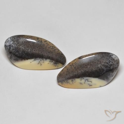 38.04ctw 자연스러운 Brown-Black 수지상 마노, 팬시한, 불투명체
