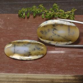 90.76캐럿 천연 멀티컬러 덴드리틱 아게이트 보석, 타원형 컷, 44.9×27.6 mm, 불투명체