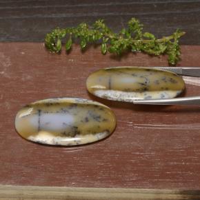 90.76캐럿 천연 멀티컬러 덴드리틱 아게이트 보석, 타원형 컷, 44.9×27.6 mm, 불투명체