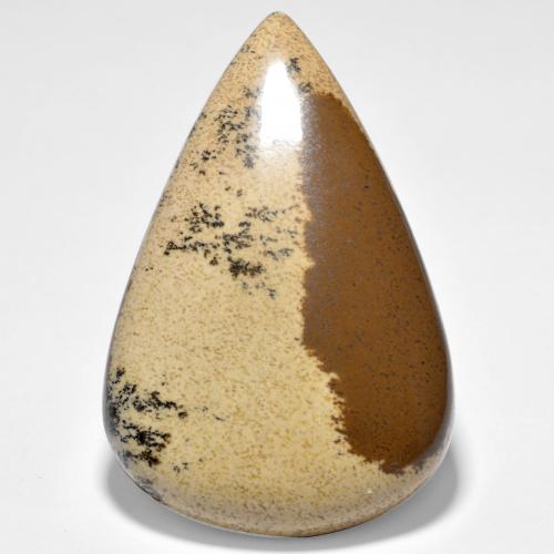 42.10캐럿 천연 멀티컬러 덴드리틱 아게이트, 배 모양, 37.8×24.9 mm, 불투명체