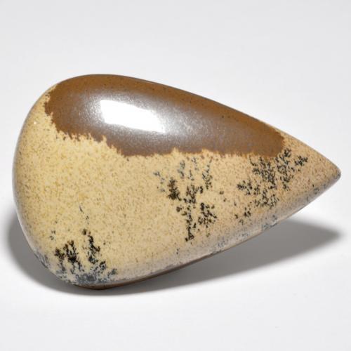 42.10캐럿 천연 멀티컬러 덴드리틱 아게이트, 배 모양, 37.8×24.9 mm, 불투명체