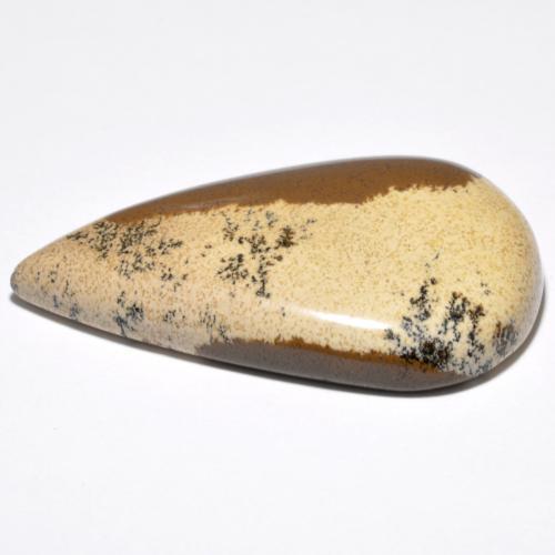 42.10캐럿 천연 멀티컬러 덴드리틱 아게이트, 배 모양, 37.8×24.9 mm, 불투명체