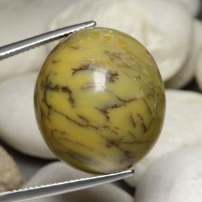 35.24캐럿 천연 멀티컬러 덴드리틱 아게이트, 타원형 컷, 23.5×20.7 mm, 불투명체