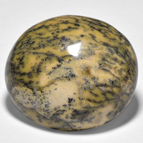 35.83캐럿 천연 멀티컬러 덴드리틱 아게이트, 타원형 컷, 26.9×23.8 mm, 불투명체