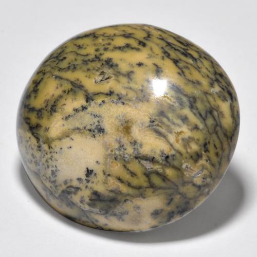 35.83캐럿 천연 멀티컬러 덴드리틱 아게이트, 타원형 컷, 26.9×23.8 mm, 불투명체