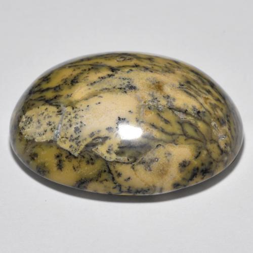 35.83캐럿 천연 멀티컬러 덴드리틱 아게이트, 타원형 컷, 26.9×23.8 mm, 불투명체