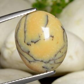 6.18캐럿 천연 멀티컬러 덴드리틱 아게이트, 타원형 컷, 15.6×13.3 mm, 불투명체
