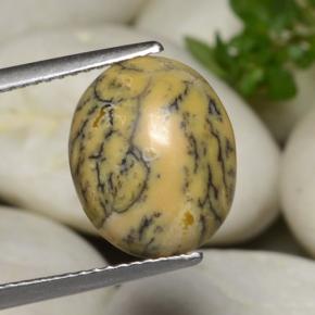 3.86캐럿 천연 멀티컬러 덴드리틱 아게이트, 타원형 컷, 12.9×10.8 mm, 불투명체