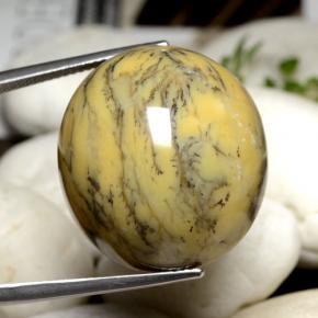 44.92캐럿 천연 다색 수지상 마노, 타원형 컷, 불투명체