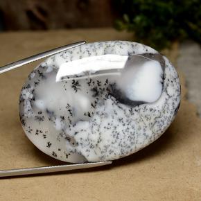 99.91캐럿 천연 멀티컬러 덴드리틱 아게이트, 타원형 컷, 49.9×36.3 mm, 투명한