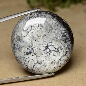 44.26캐럿 천연 멀티컬러 덴드리틱 아게이트, 라운드 컷, 29.23 mm, 불투명체