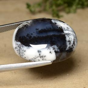 42.78캐럿 천연 다색 수지상 마노, 타원형 컷, 불투명체