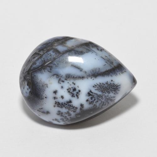 6.50캐럿 천연 멀티컬러 덴드리틱 아게이트, 배 모양, 16.1×12.2 mm, 불투명체