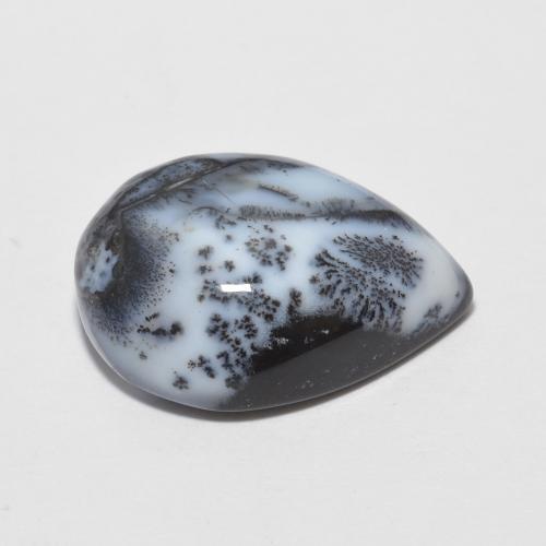 6.50캐럿 천연 멀티컬러 덴드리틱 아게이트, 배 모양, 16.1×12.2 mm, 불투명체