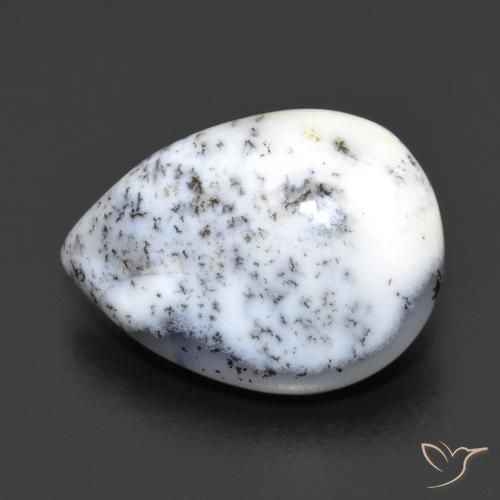 8.82ct 자연스러운 다색 수지상 마노, 배 모양, 불투명체