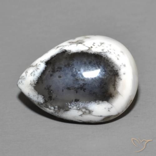 8.50ct 자연스러운 다색 수지상 마노, 배 모양, 불투명체