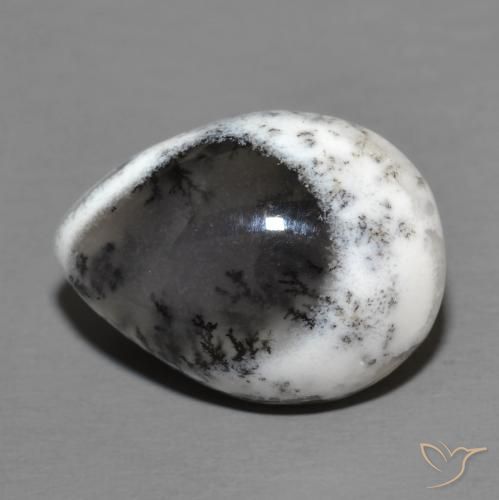 9.49ct 자연스러운 다색 수지상 마노, 배 모양, 불투명체