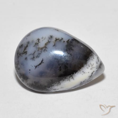 8.77ct 자연스러운 다색 수지상 마노, 배 모양, 투명한