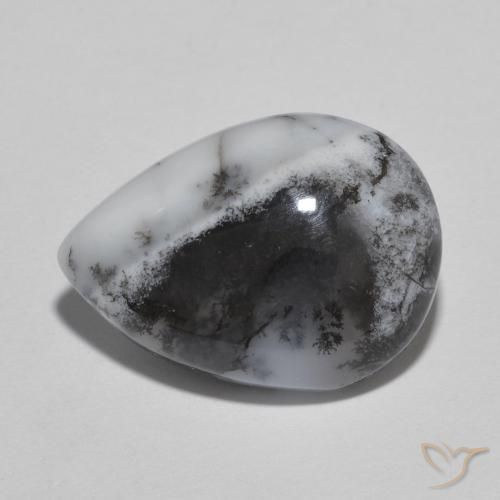 8.67ct 자연스러운 다색 수지상 마노, 배 모양, 투명한