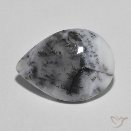 6.12ct 자연스러운 다색 수지상 마노, 배 모양, 투명한